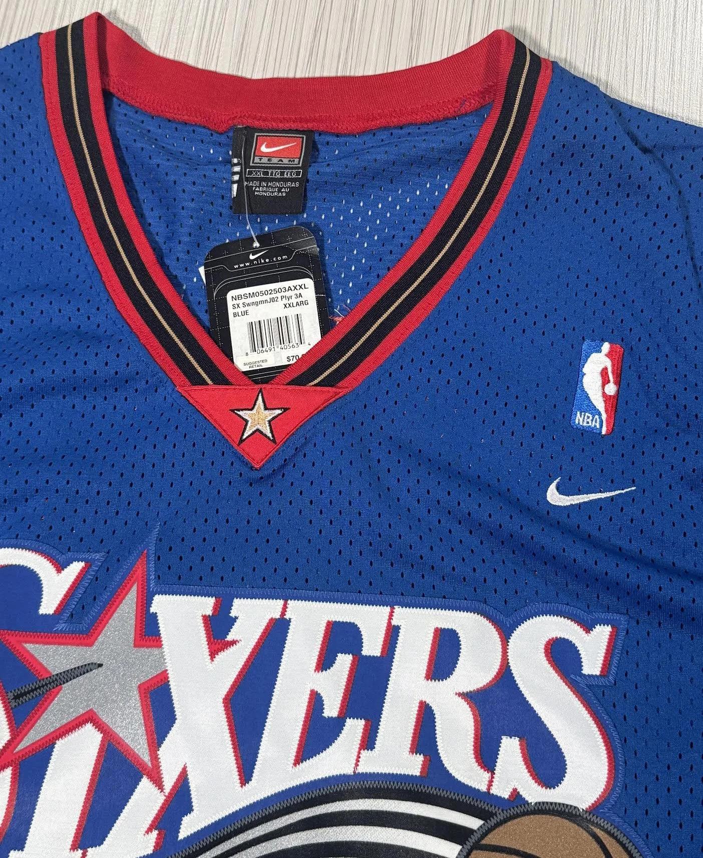 Vintage Nike Philadelphia 76ers Allen Iverson Blue Swingman Jersey